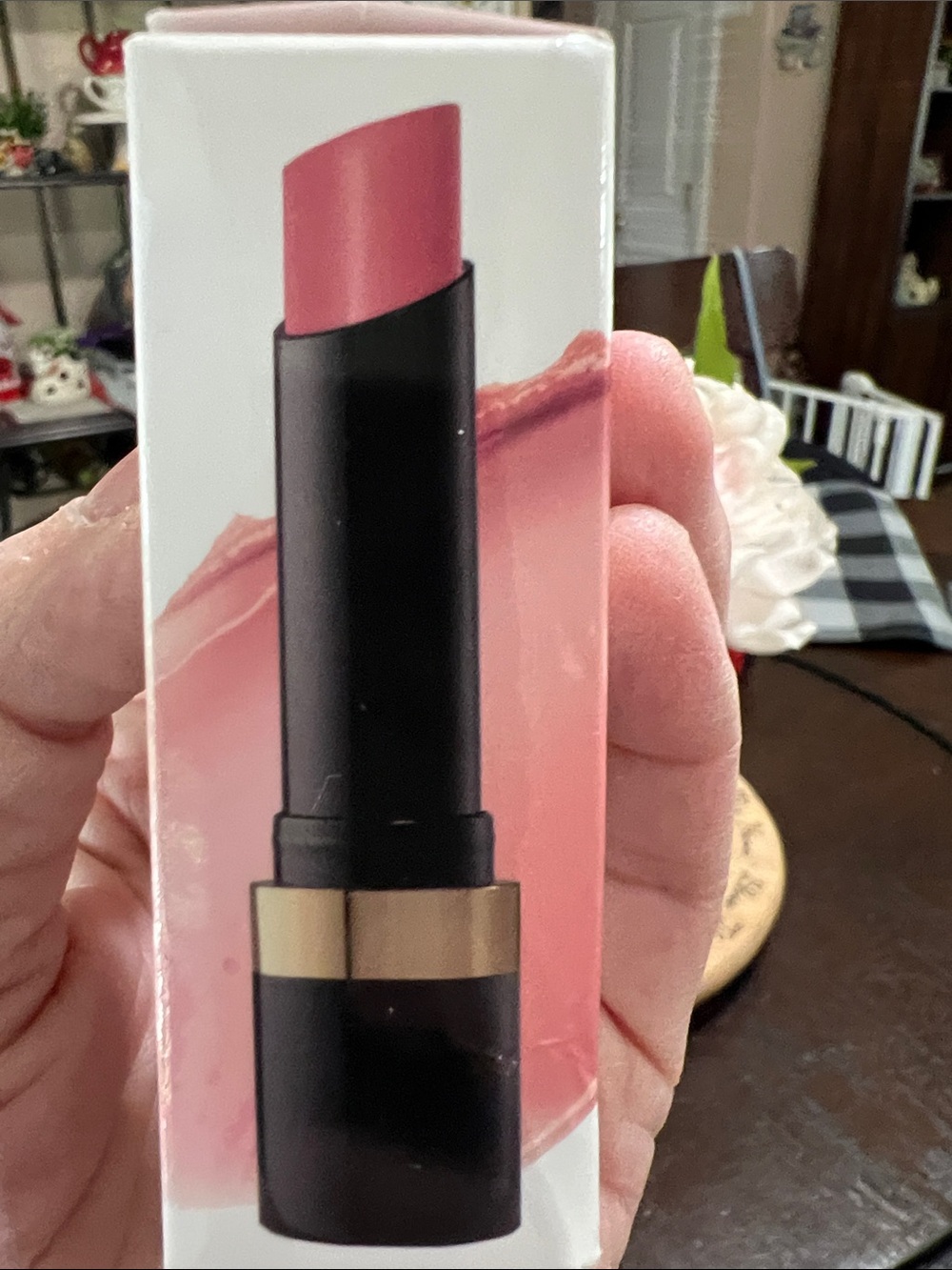 New Laura Geller Smart Pout Transfer-Proof Lipstick - Rose Pink & White Packagin